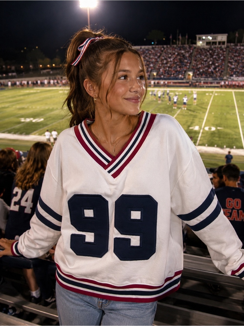 AS Revival Varsity Style “99” Oversized Sweatshirt XXS fits like S/M Y2K